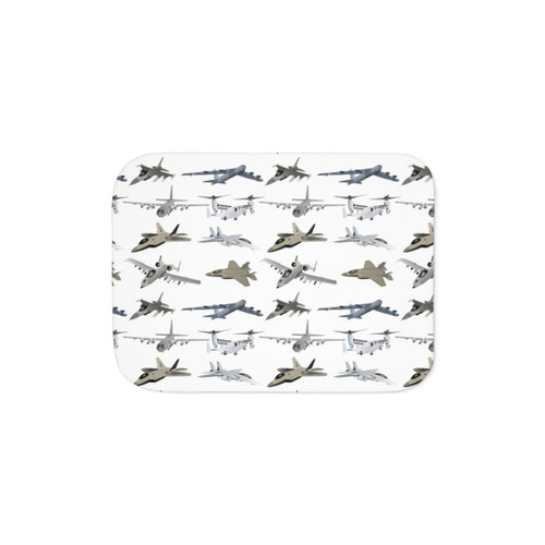 Patriotic Military Aircraft Sherpa Blanket