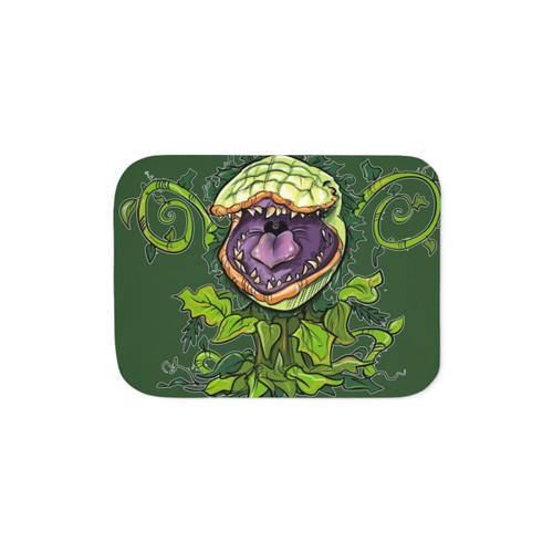 Audrey 2 Sherpa Blanket - Retro Horror Themed Throw Blanket