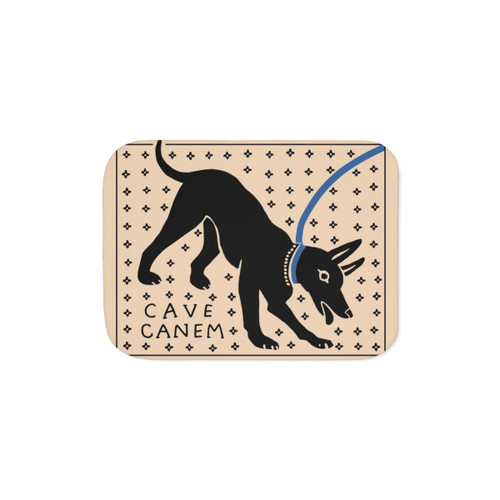 CAVE CANEM Sherpa Blanket with Roman Mosaic Design