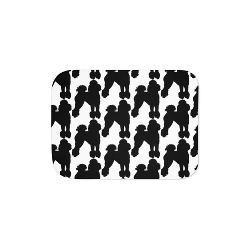 Black Poodle Sherpa Throw Blanket