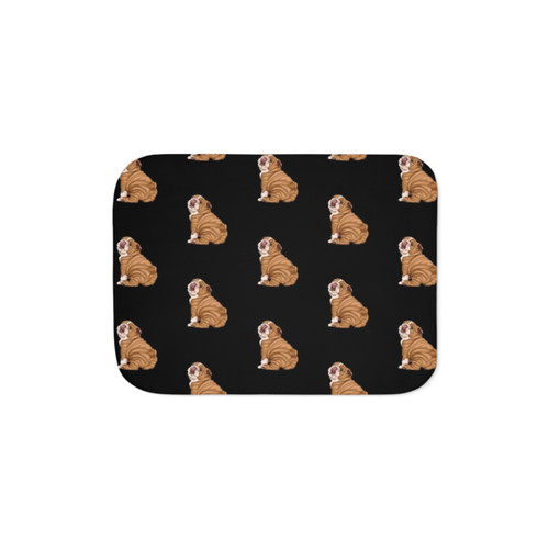 Soft and Warm English Bulldog Sherpa Blanket