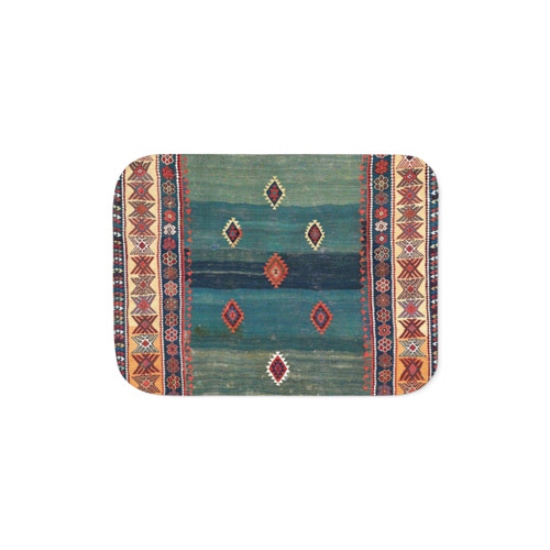 Sivas Antique Turkish Kilim Print Sherpa Blanket