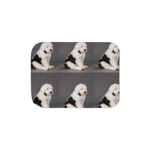 Old English Sheepdog Sherpa Blanket