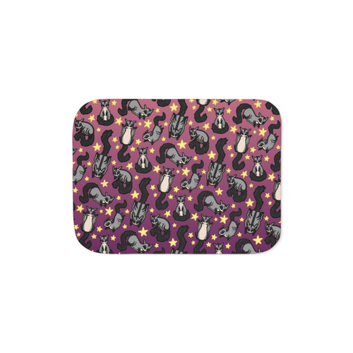 Soft and plush sugar glider patterned sherpa blanket