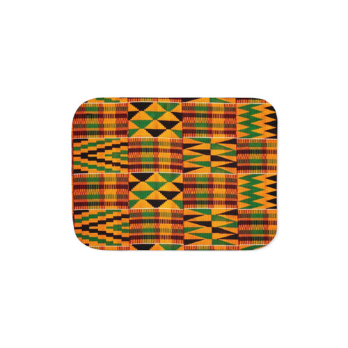Authentic Kente Cloth Pattern Sherpa Blanket