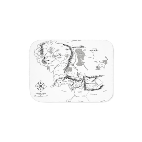 Fantasy Map Sherpa Blanket - Cozy Middle Earth Themed Throw Blanket
