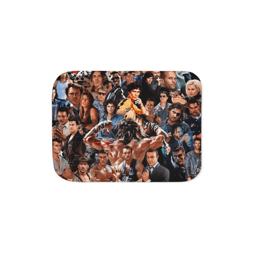 Collage of Action Heroes Sherpa Blanket