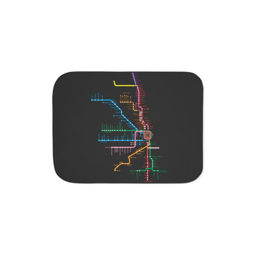 Chicago Transit Map Sherpa Blanket