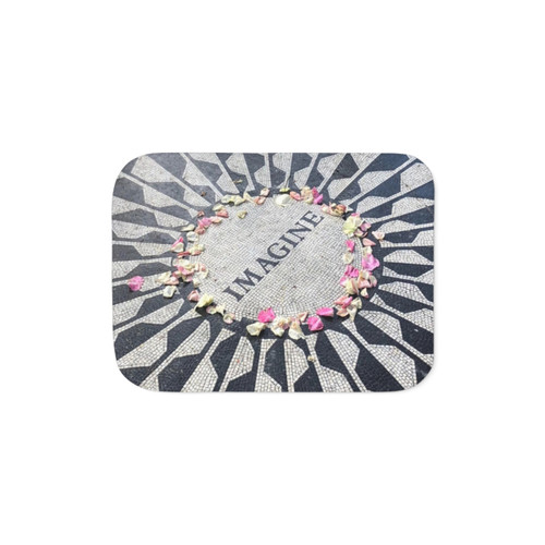 Imagine Sherpa Blanket featuring a cozy Sherpa design and Lennon-inspired imagery