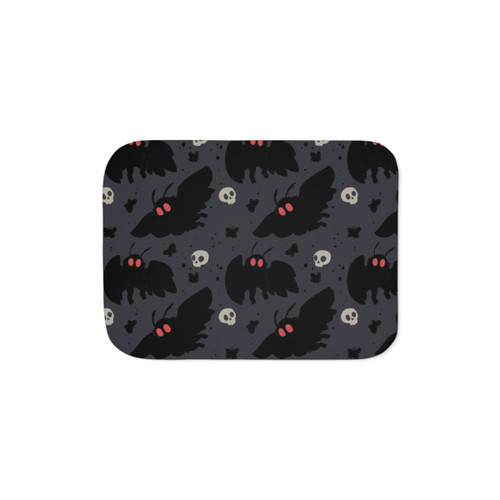 Mothman Sherpa Blanket in Night Grey Color