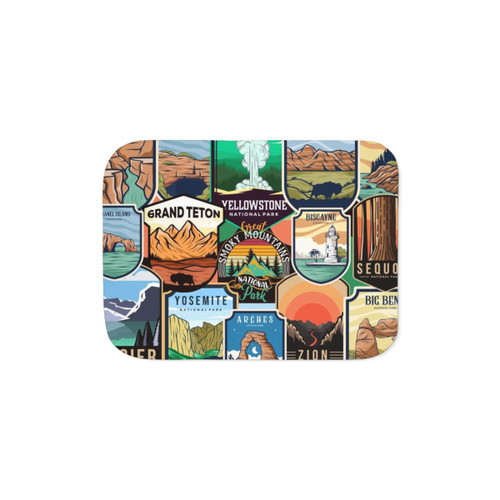 Cozy National Parks Logo Sherpa Blanket