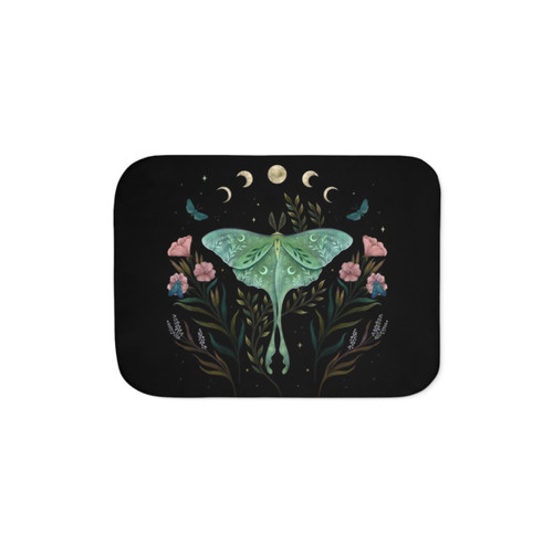 Luna and Forester Sherpa Blanket with Botanical Motifs