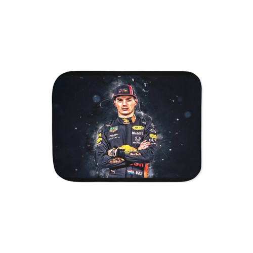 Max Verstappen Sherpa Blanket with F1 Race Car Design
