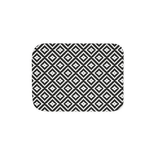 Aztec Sherpa Blanket in Black and White