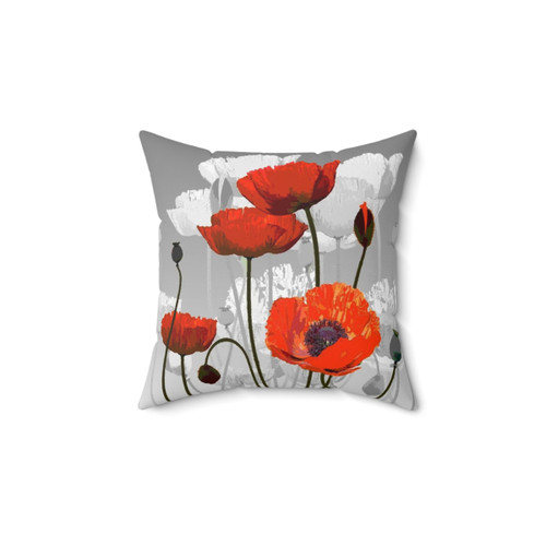 Poppies Flower Pillow by Terri Cracknell