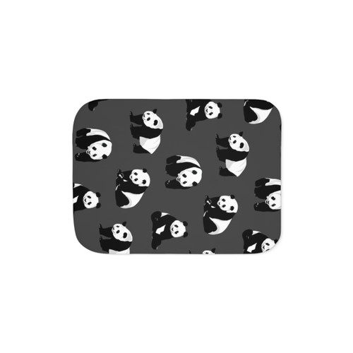 Grey Sherpa Panda Blanket