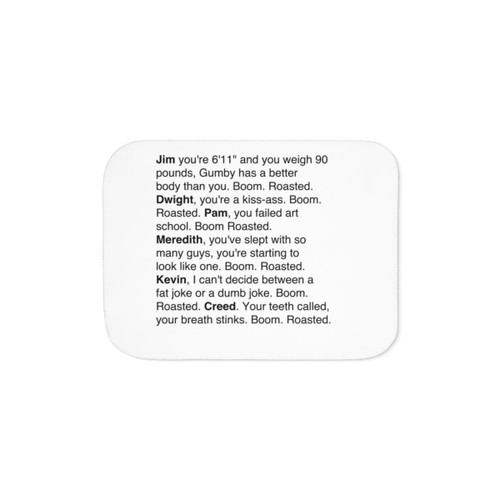 The Office Sherpa Blanket featuring Boom Roasted design