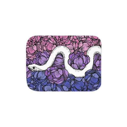 Bisexual Pride Floral Sherpa Blanket