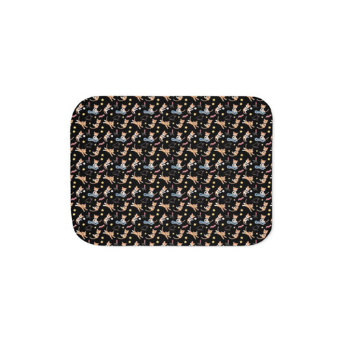 Cozy Sherpa Blanket with Boy Print and Black Background