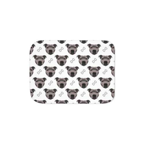 Flo The Staffie Sherpa Dog Blanket