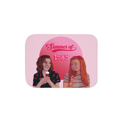 Stranger Things Sherpa Blanket featuring El and Max