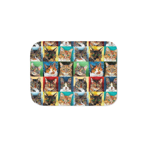 Colorful Cat Lover's Sherpa Blanket