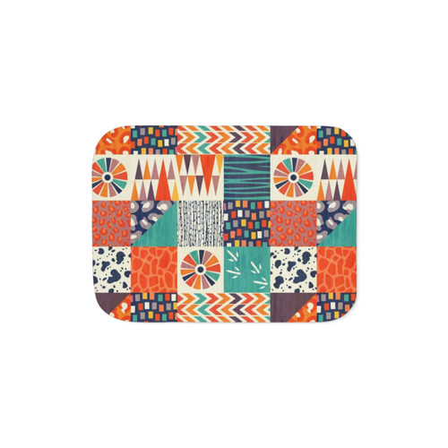 Out of Africa Sherpa Blanket with Vibrant Tribal Pattern