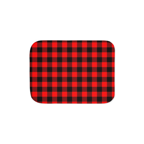 Classic Lumberjack Plaid Sherpa Blanket in Red and Black