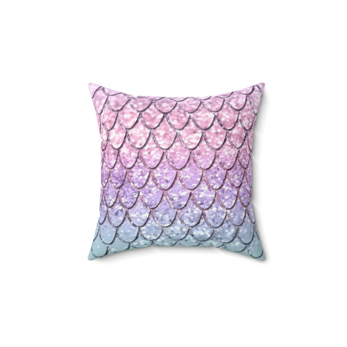 Unicorn mermaid scales glam decorative pillow