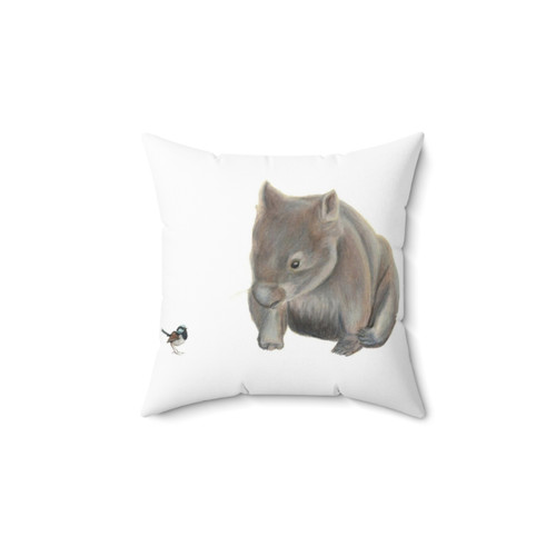 Wombat and Blue Wren Decorative Pillow