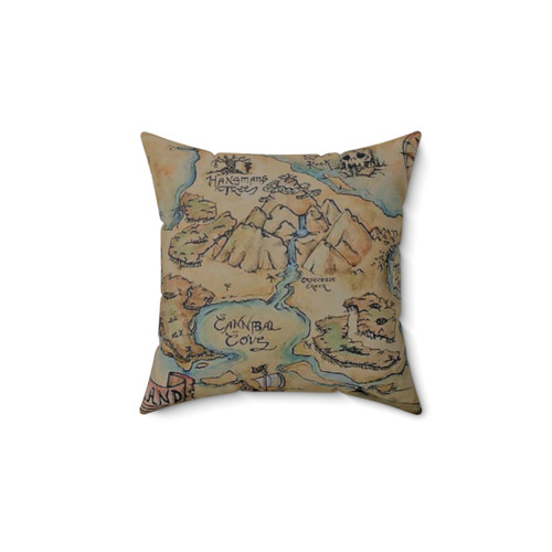 Neverland Map Vintage Pillow