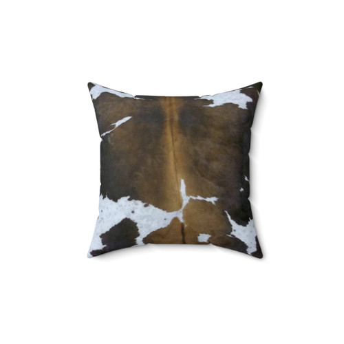 Brown Cowhide Pillow - Rustic Farmhouse Decor