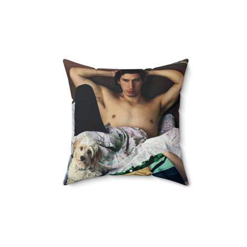 Adam Driver Shirtless Dog Photoshoot Pillow