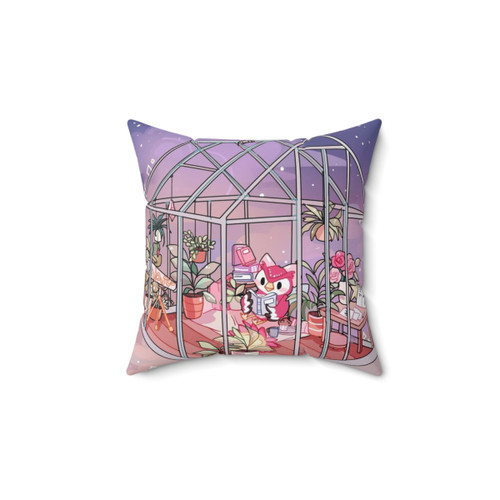 Greenhouse-themed decorative pillow