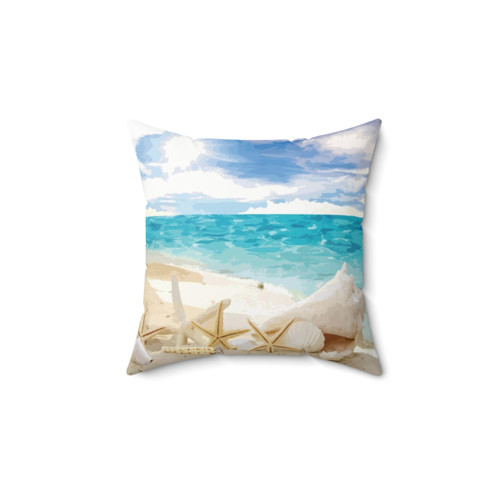 Seashells on the Beach Decorative Pillow