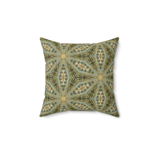 Vintage Bold Kaleidosnap Pillow with Antique Gold Beads