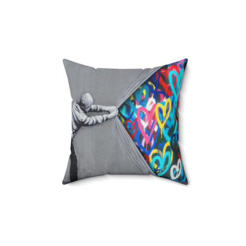 Graffiti Hearts Spray Paint Art Throw Pillow