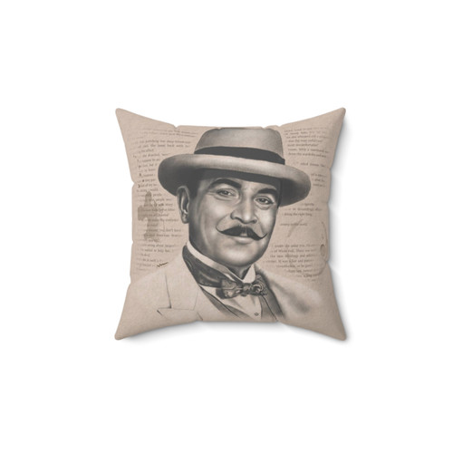 Hercule Poirot Mystery Pillow from Agatha Christie's Novels