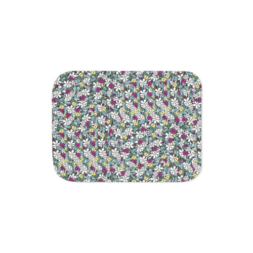 Soft and Plush HAPPY FLOWERS Sherpa Blanket