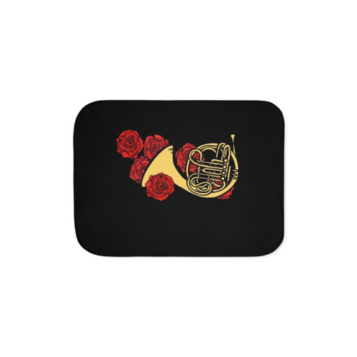 Cozy French Horn Sherpa Blanket