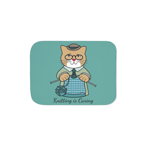 Knitted Sherpa Blanket for Men - Knitting is Caring