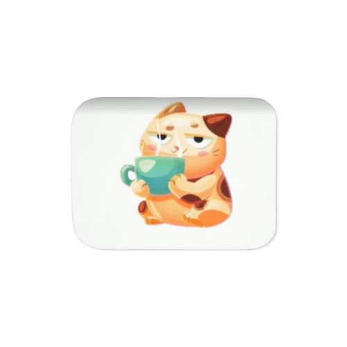 Relaxed cat snuggling in a soft and plush Sherpa blanket