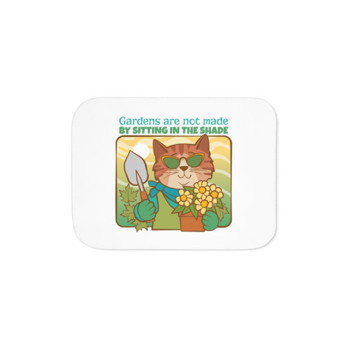 Gardening Cat Sherpa Blanket