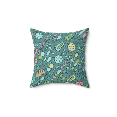 Microbes pattern pillow for biology lovers