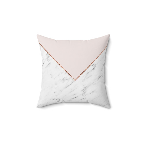 Peony Blush Geometric Marble Pillow