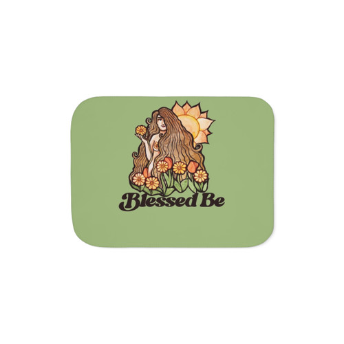 Blessed Be Goddess Sherpa Throw Blanket