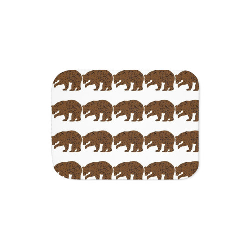 Legendary Animals Sherpa Blanket with Bear Design