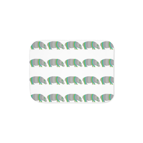 Legendary Animals Sherpa Blanket with Hippo Design