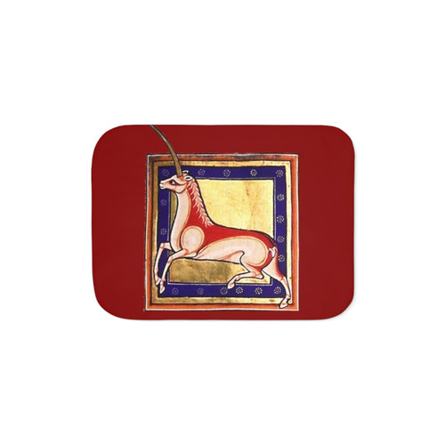 Mythical Unicorn Sherpa Blanket - Medieval Bestiary Design