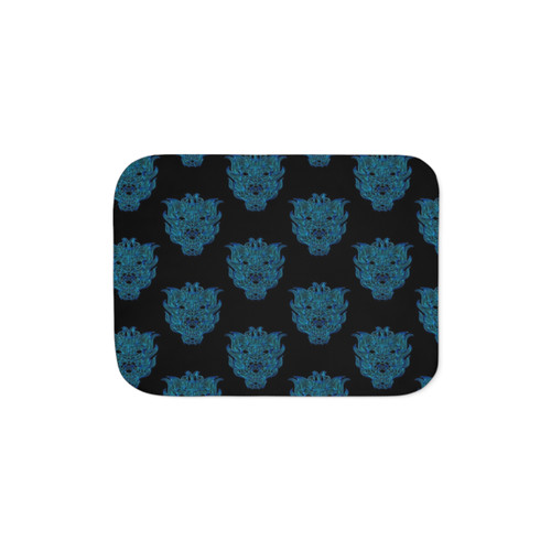 Light Blue Dragon Sherpa Blanket